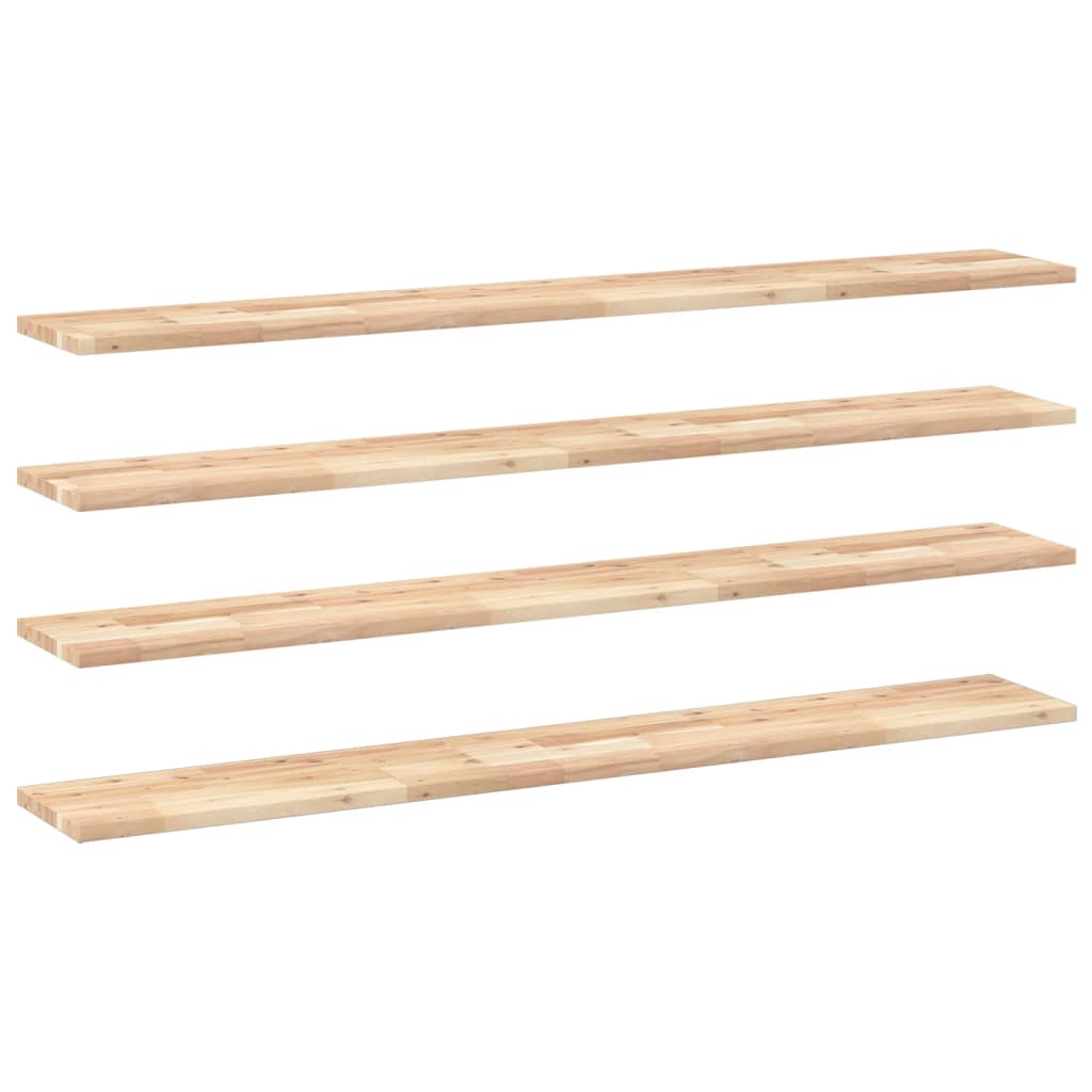 Mensole da Parete 4 pz 120x20x2 cm Legno Acacia Non Trattato