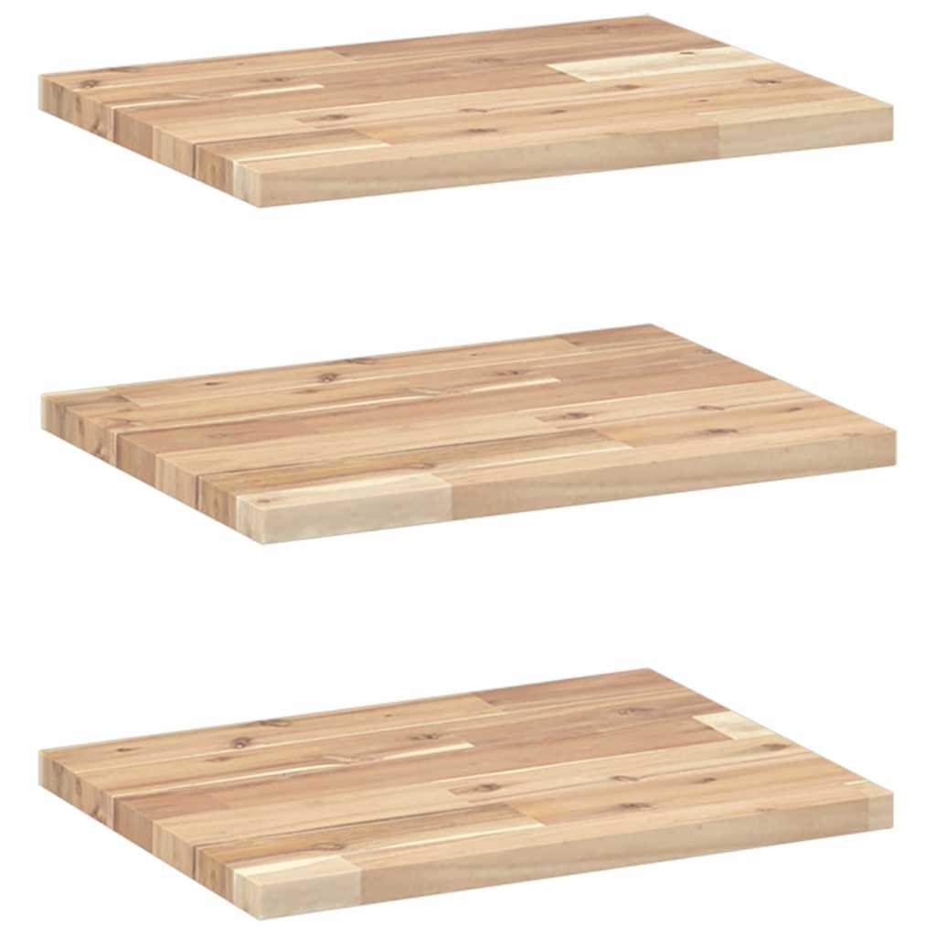 Mensole da Parete 3 pz 40x30x2 cm Legno Acacia Non Trattato