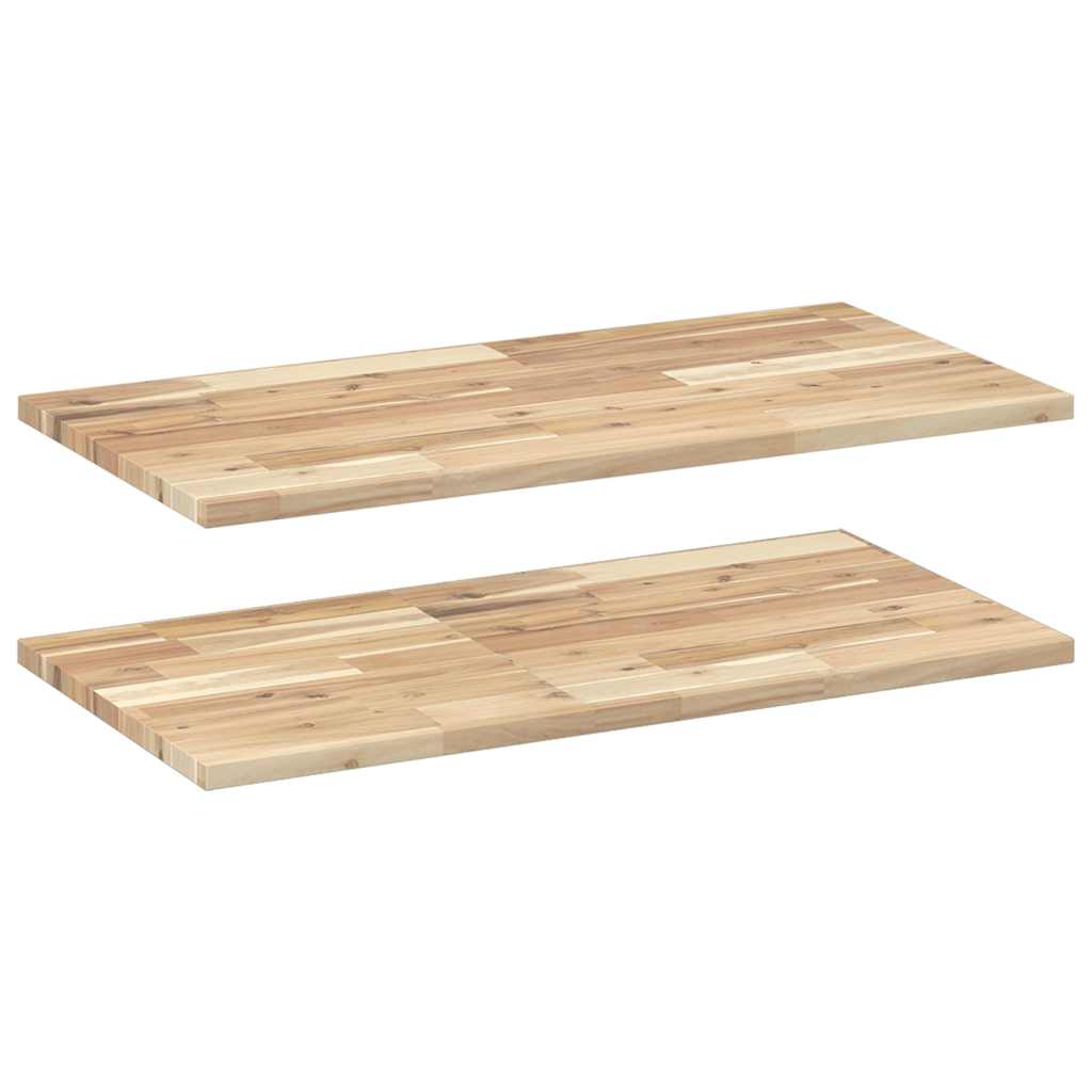 Mensole da Parete 2 pz 80x40x2 cm Legno Acacia Non Trattato