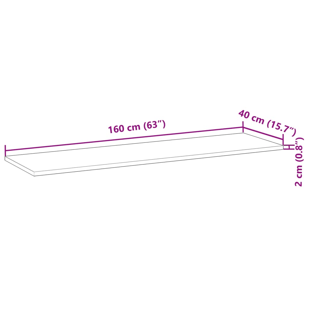 Mensole da Parete 3 pz 160x40x2 cm Legno Acacia Non Trattato