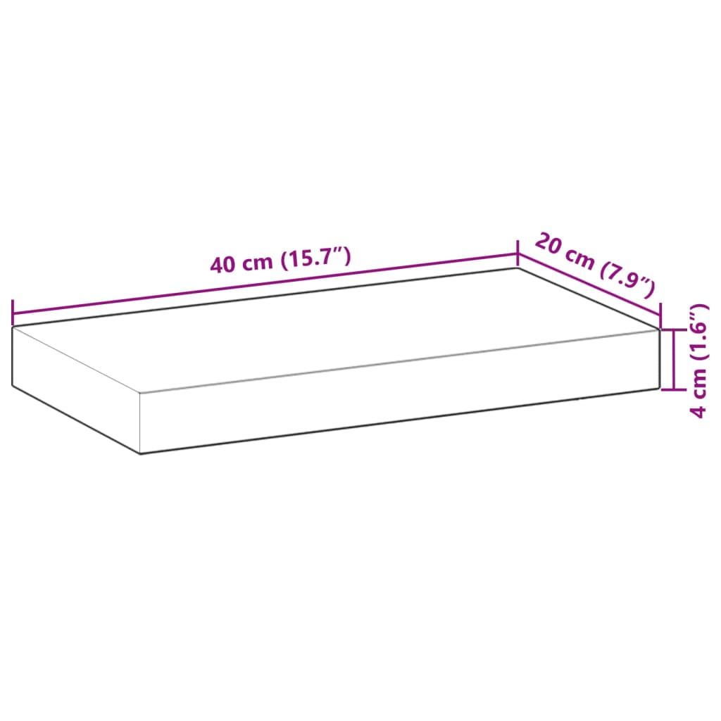 Mensole da Parete 3 pz 40x20x4 cm Legno Acacia Non Trattato