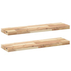 Mensole da Parete 2 pz 100x20x4 cm Legno Acacia Non Trattato