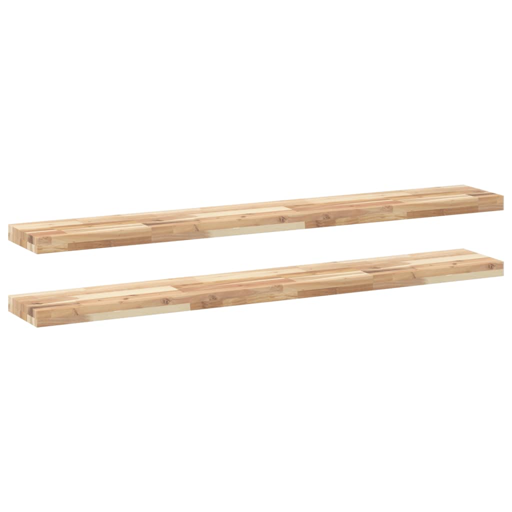 Mensole da Parete 2 pz 140x20x4 cm Legno Acacia Non Trattato