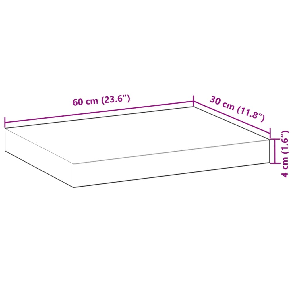 Mensole da Parete 4 pz 60x30x4 cm Legno Acacia Non Trattato
