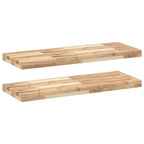 Mensole da Parete 2 pz 80x30x4 cm Legno Acacia Non Trattato