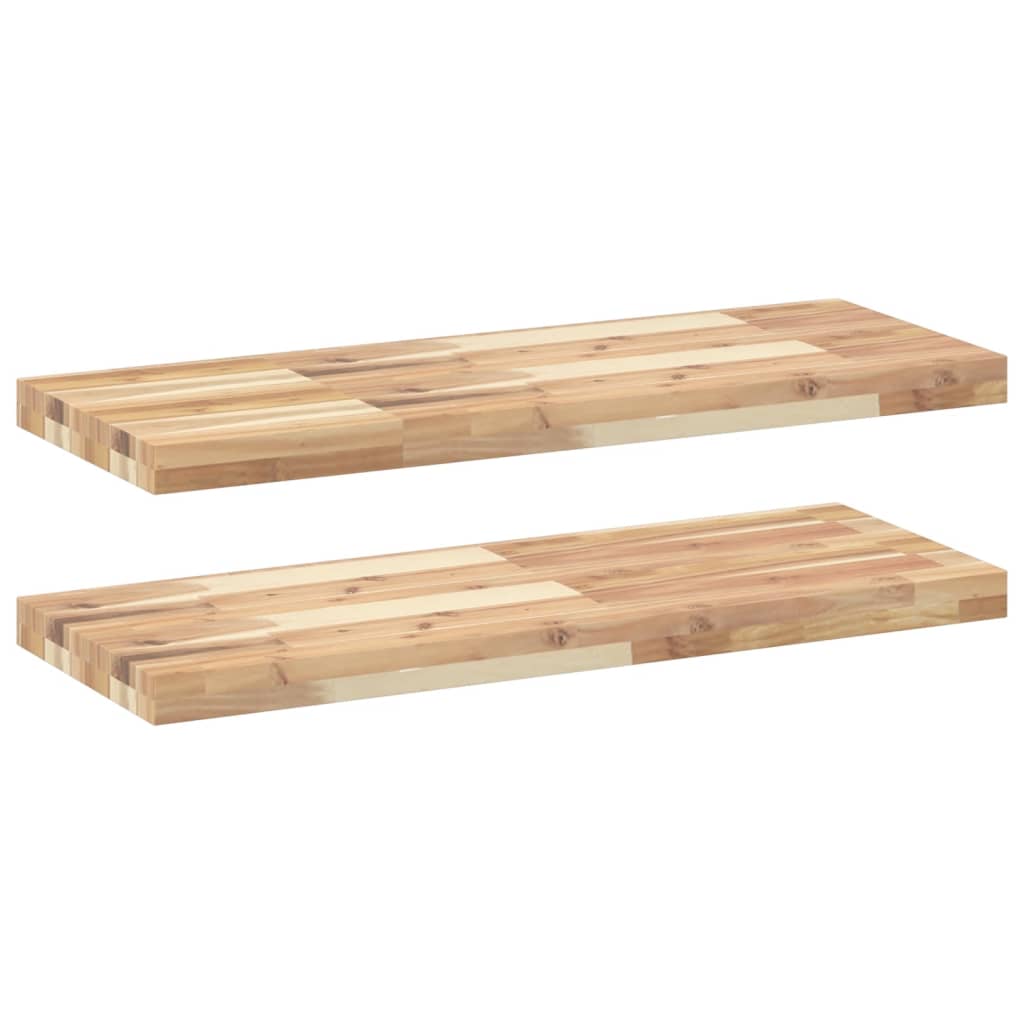 Mensole da Parete 2 pz 100x30x4 cm Legno Acacia Non Trattato