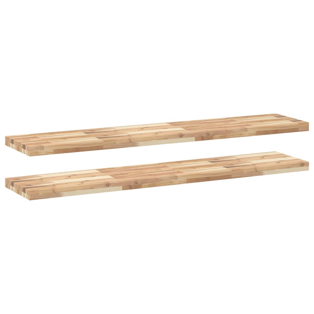Mensole da Parete 2 pz 120x30x4 cm Legno Acacia Non Trattato