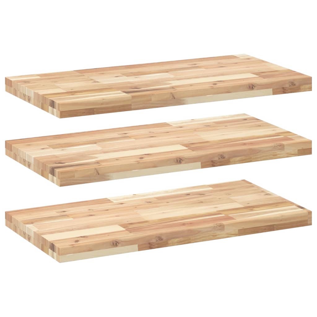 Mensole da Parete 3 pz 60x40x4 cm Legno Acacia Non Trattato