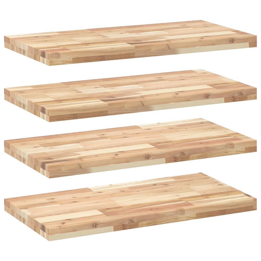 Mensole da Parete 4 pz 60x40x4 cm Legno Acacia Non Trattato