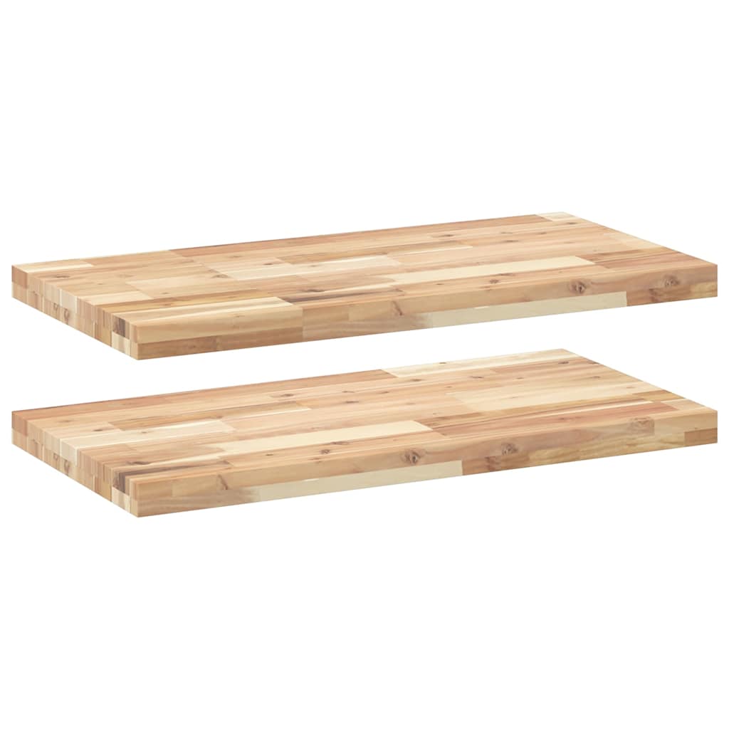Mensole da Parete 2 pz 80x40x4 cm Legno Acacia Non Trattato