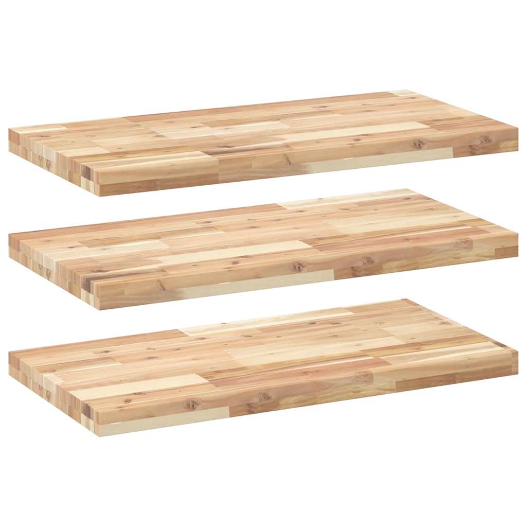 Mensole da Parete 3 pz 80x40x4 cm Legno Acacia Non Trattato