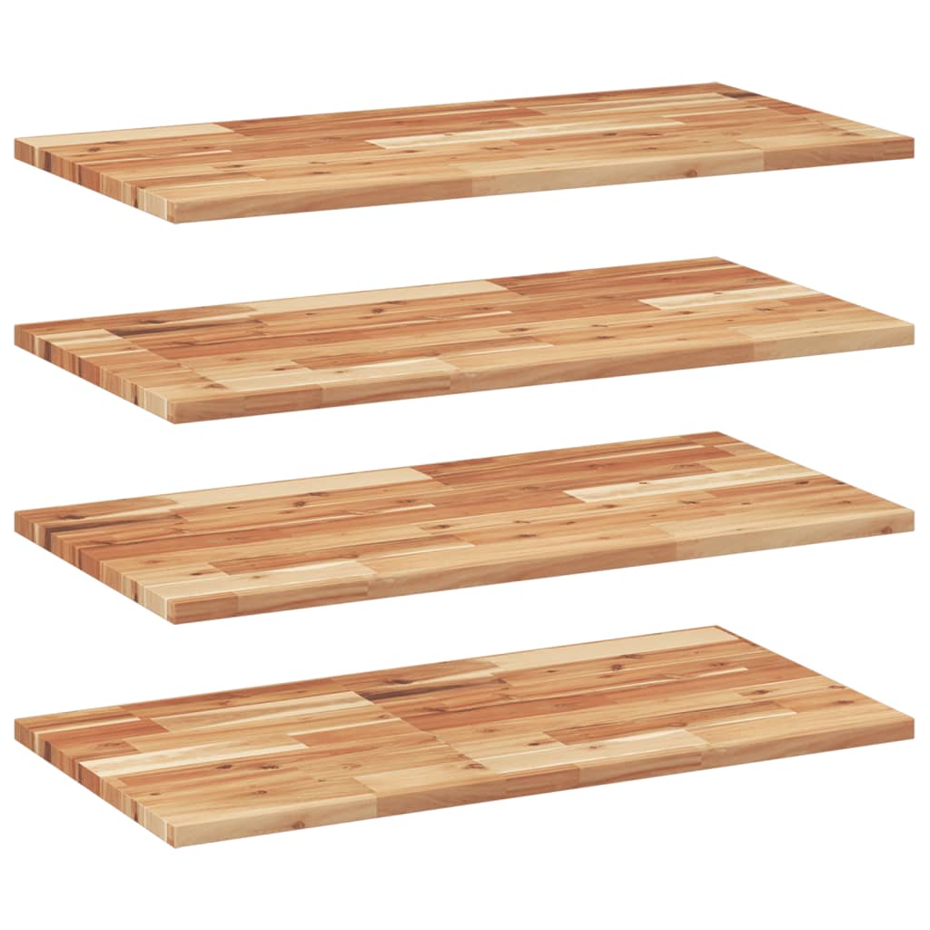 Mensole da Parete 4 pz 80x40x2 cm Legno Acacia Rifinito a Olio