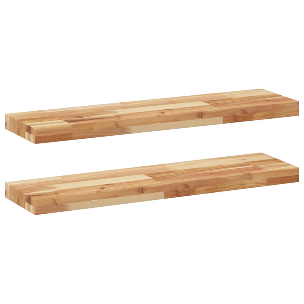 Mensole da Parete 2 pz 80x20x4 cm Legno Acacia Rifinito a Olio