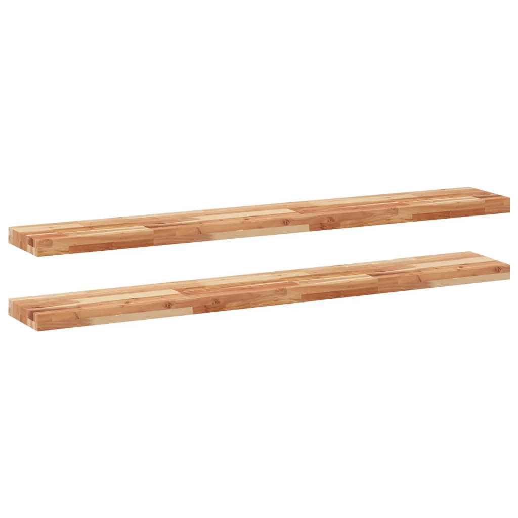 Mensole da Parete 2 pz 120x20x4 cm Legno Acacia Rifinito a Olio