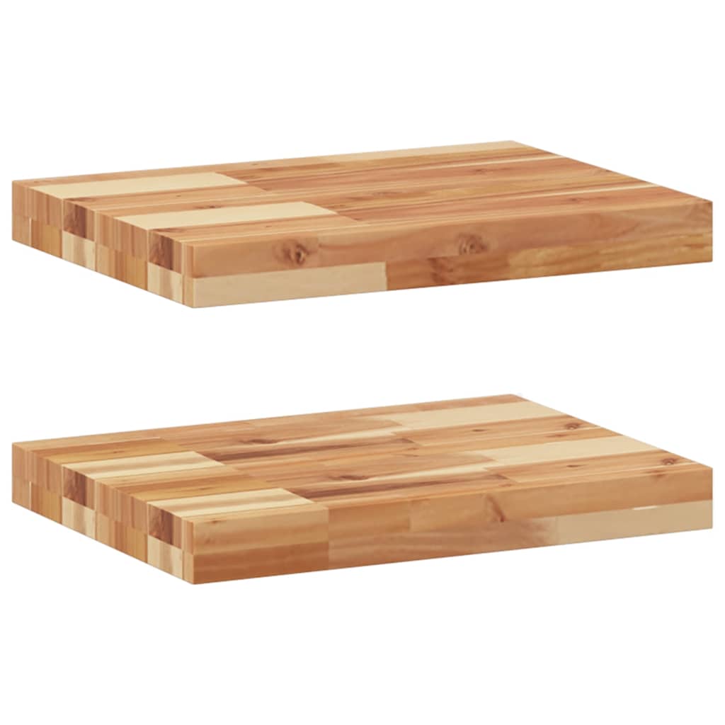 Mensole da Parete 2 pz 40x30x4 cm Legno Acacia Rifinito a Olio