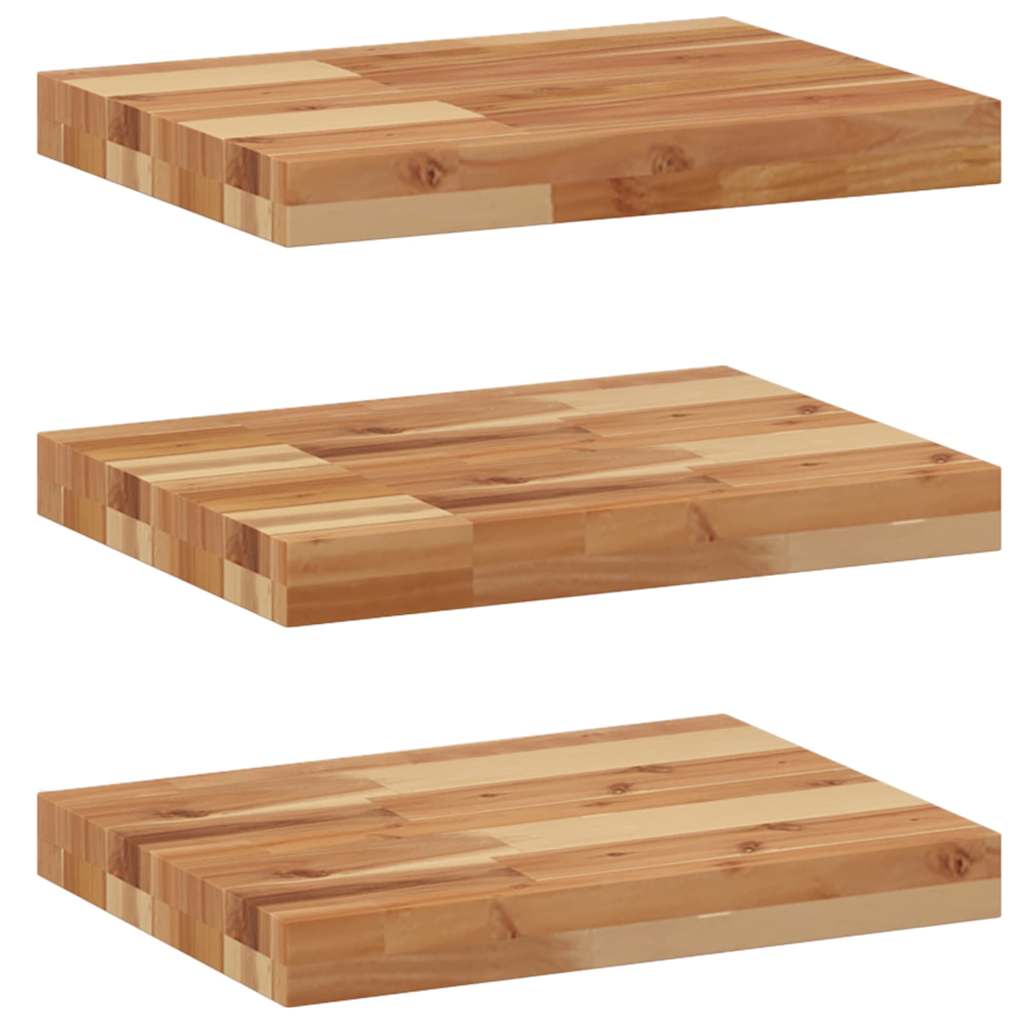 Mensole da Parete 3 pz 40x30x4 cm Legno Acacia Rifinito a Olio