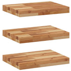 Mensole da Parete 3 pz 40x30x4 cm Legno Acacia Rifinito a Olio