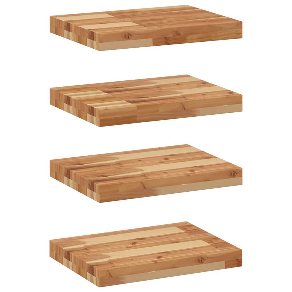 Mensole da Parete 4 pz 40x30x4 cm Legno Acacia Rifinito a Olio