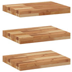 Mensole da Parete 3 pz 60x30x4 cm Legno Acacia Rifinito a Olio