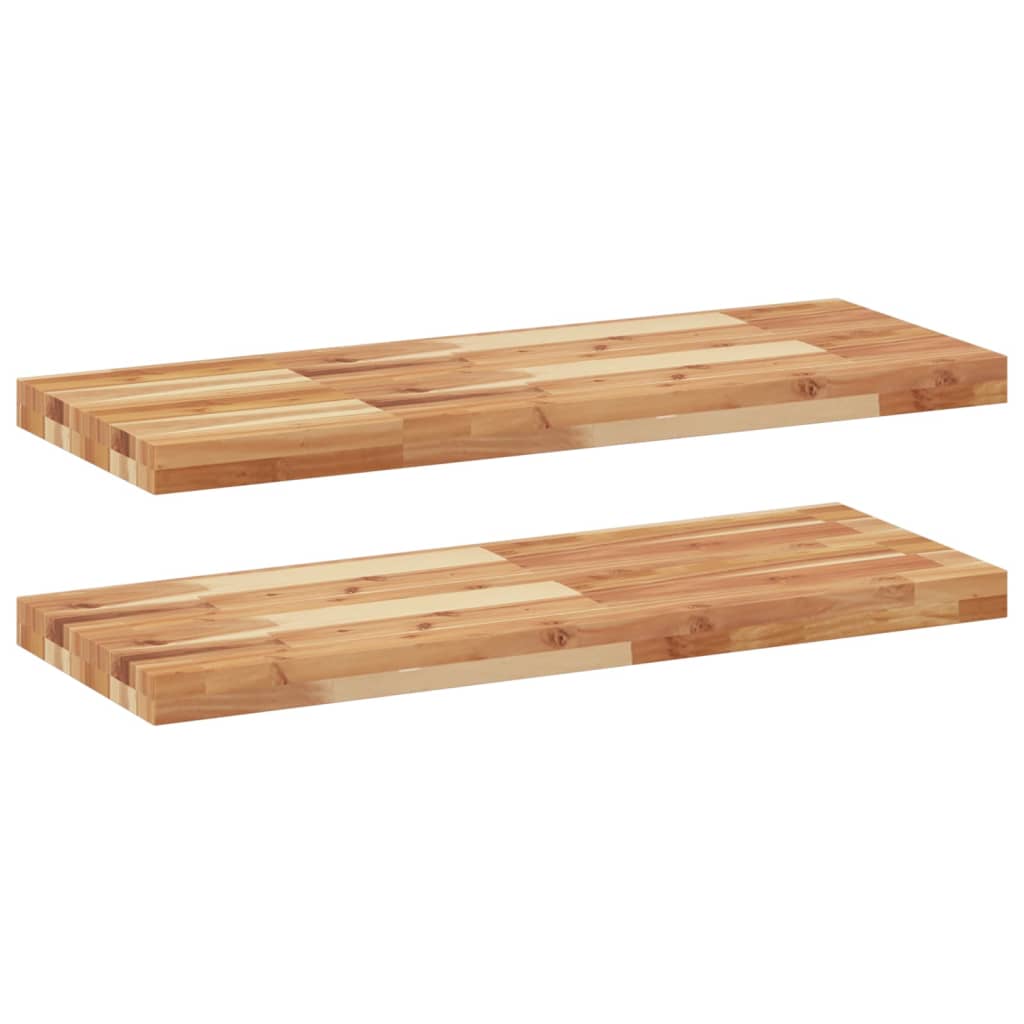 Mensole da Parete 2 pz 80x30x4 cm Legno Acacia Rifinito a Olio