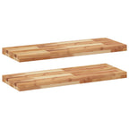 Mensole da Parete 2 pz 80x30x4 cm Legno Acacia Rifinito a Olio
