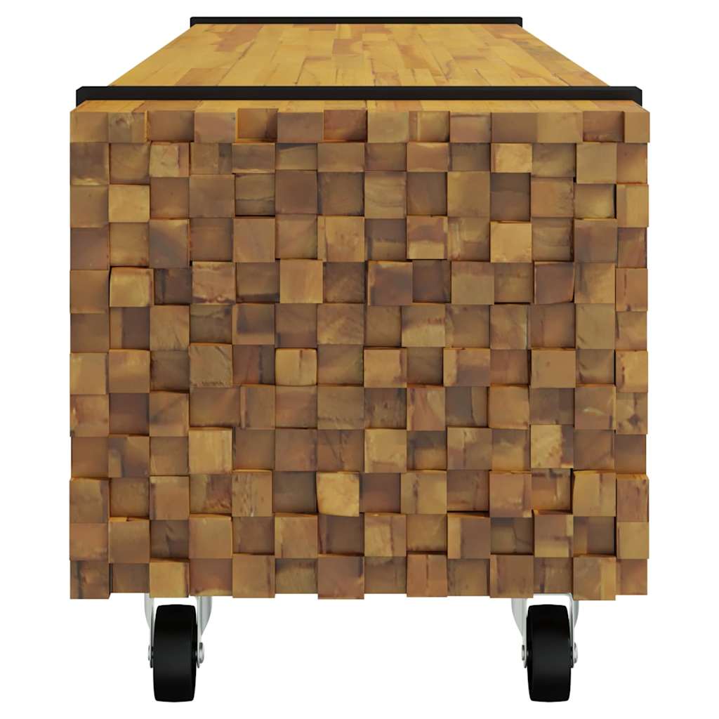 Supporto TV Marrone 110 x 30 x 30 cm Legno di teak solido