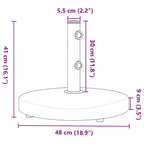 Base per Ombrellone per Pali Ø32/38/48 mm 25 kg Rotonda