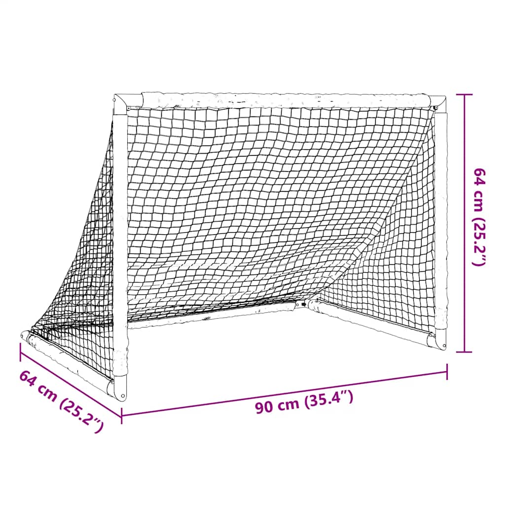 Porta da Calcio per Bambini Pieghevole Nera 90x64x64 cm