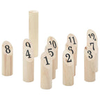 Set Gioco Kubb Numerici 13pz con Custodia Legno Massello Pino