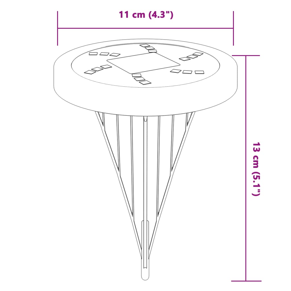 Luci Solari da Terra con Picchetti da Esterno 12pz Bianco Caldo