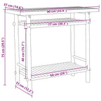 Tavolo Consolle 90x37x75 cm in Bambù