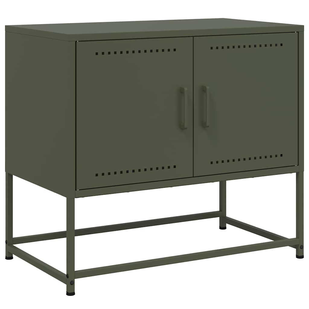 Mobile TV Verde Oliva 68,5x39x60,5 cm in Acciaio