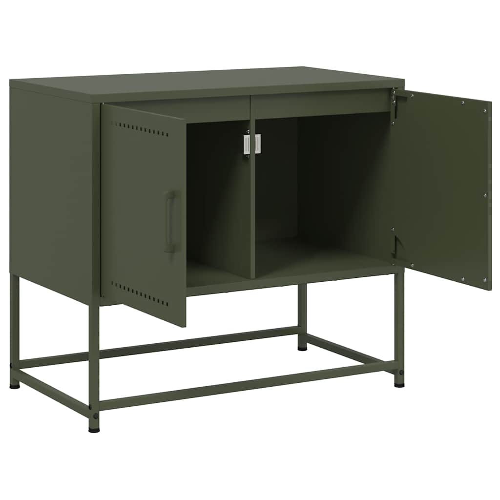 Mobile TV Verde Oliva 68,5x39x60,5 cm in Acciaio