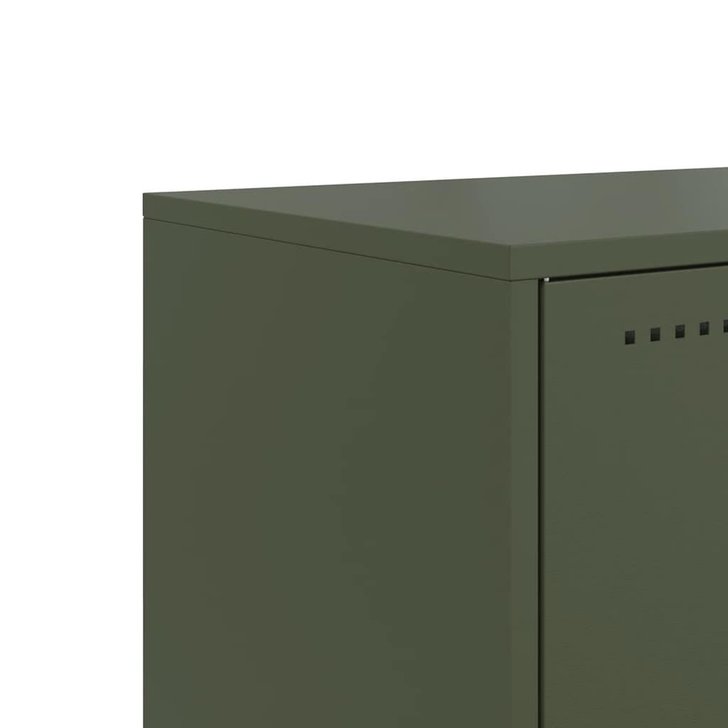Mobile TV Verde Oliva 68,5x39x60,5 cm in Acciaio