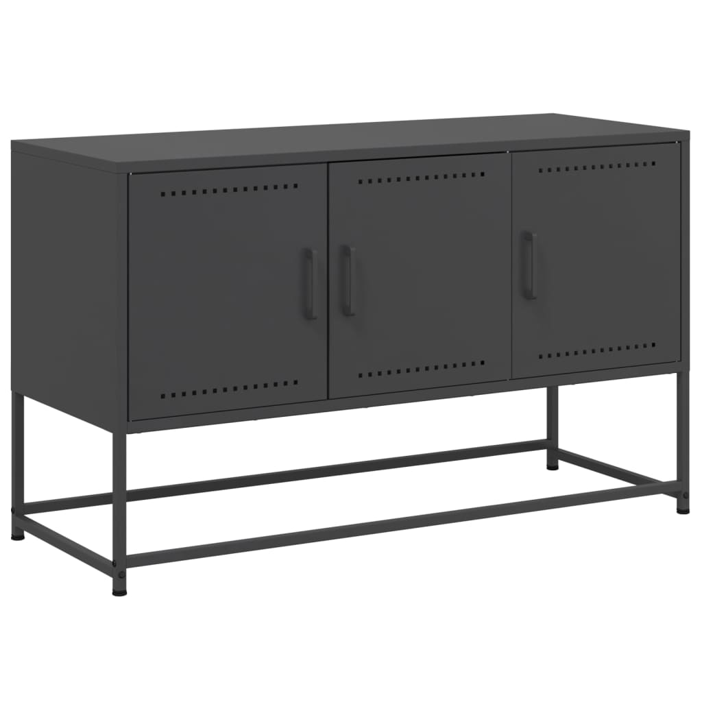 Mobile TV Nero 100,5x39x60,5 cm in Acciaio