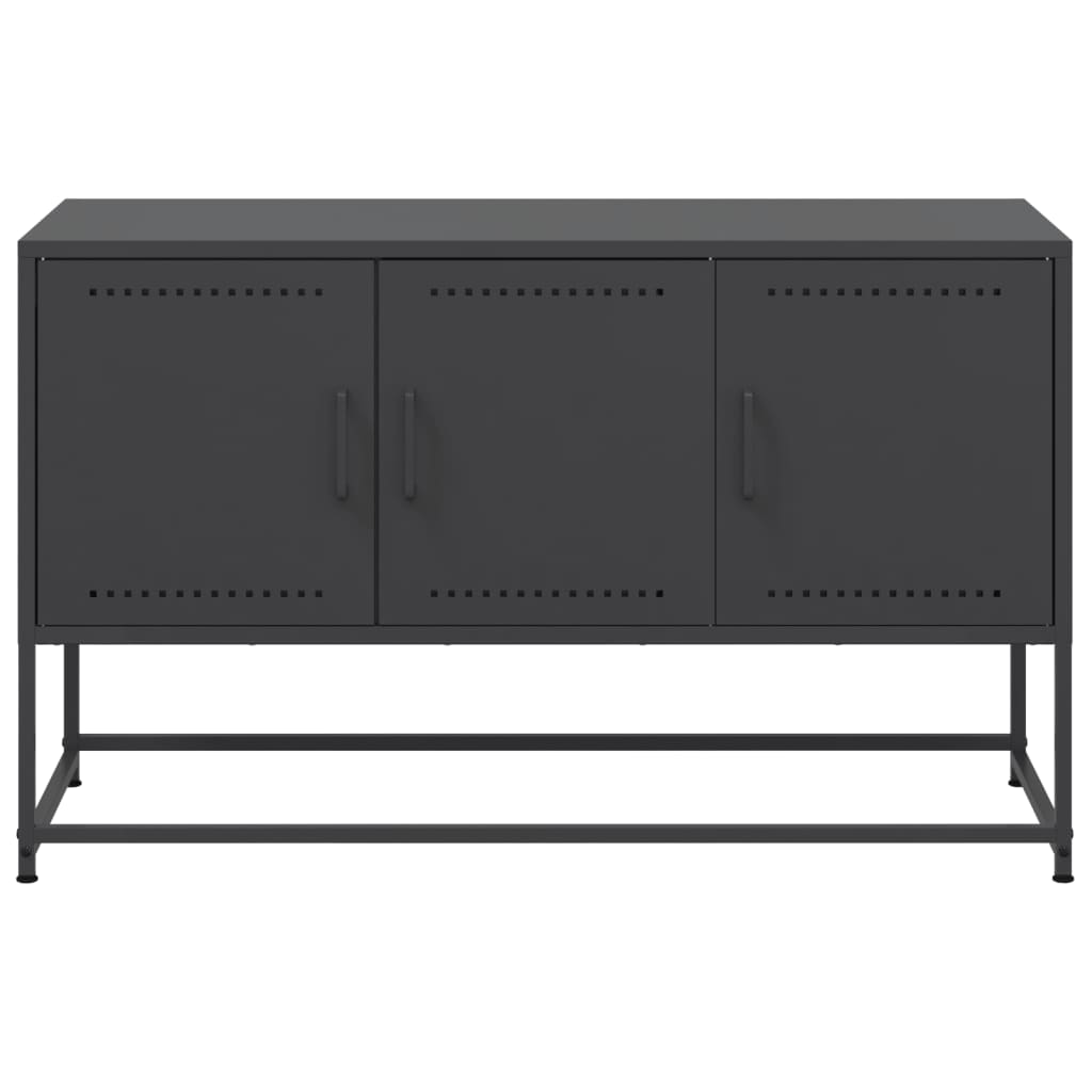 Mobile TV Nero 100,5x39x60,5 cm in Acciaio
