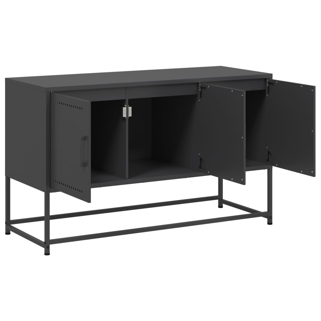 Mobile TV Nero 100,5x39x60,5 cm in Acciaio