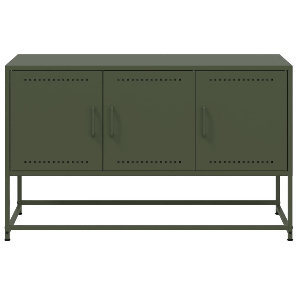 Mobile TV Verde Oliva 100,5x39x60,5 cm in Acciaio
