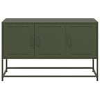 Mobile TV Verde Oliva 100,5x39x60,5 cm in Acciaio