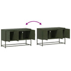 Mobile TV Verde Oliva 100,5x39x60,5 cm in Acciaio