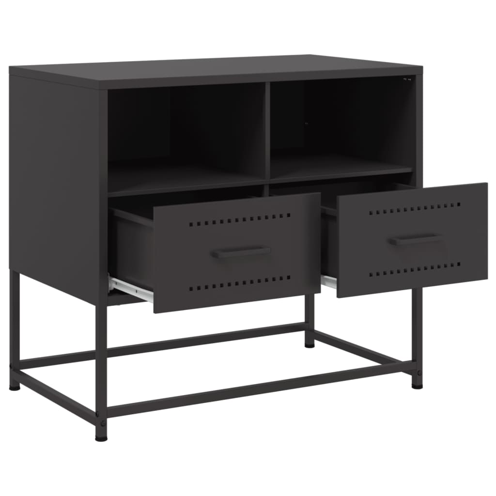 Mobile TV Nero 68x39x60,5 cm in Acciaio