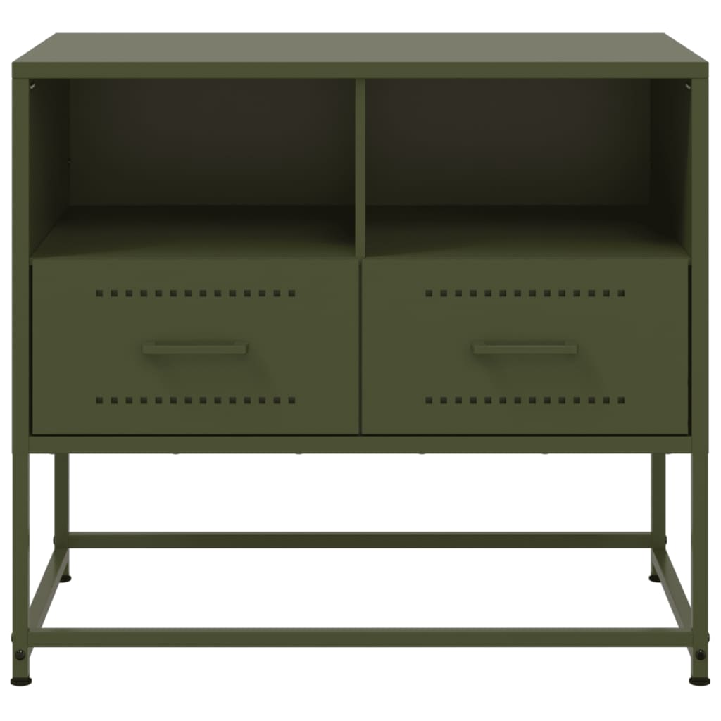 Mobile TV Verde Oliva 68x39x60,5 cm in Acciaio