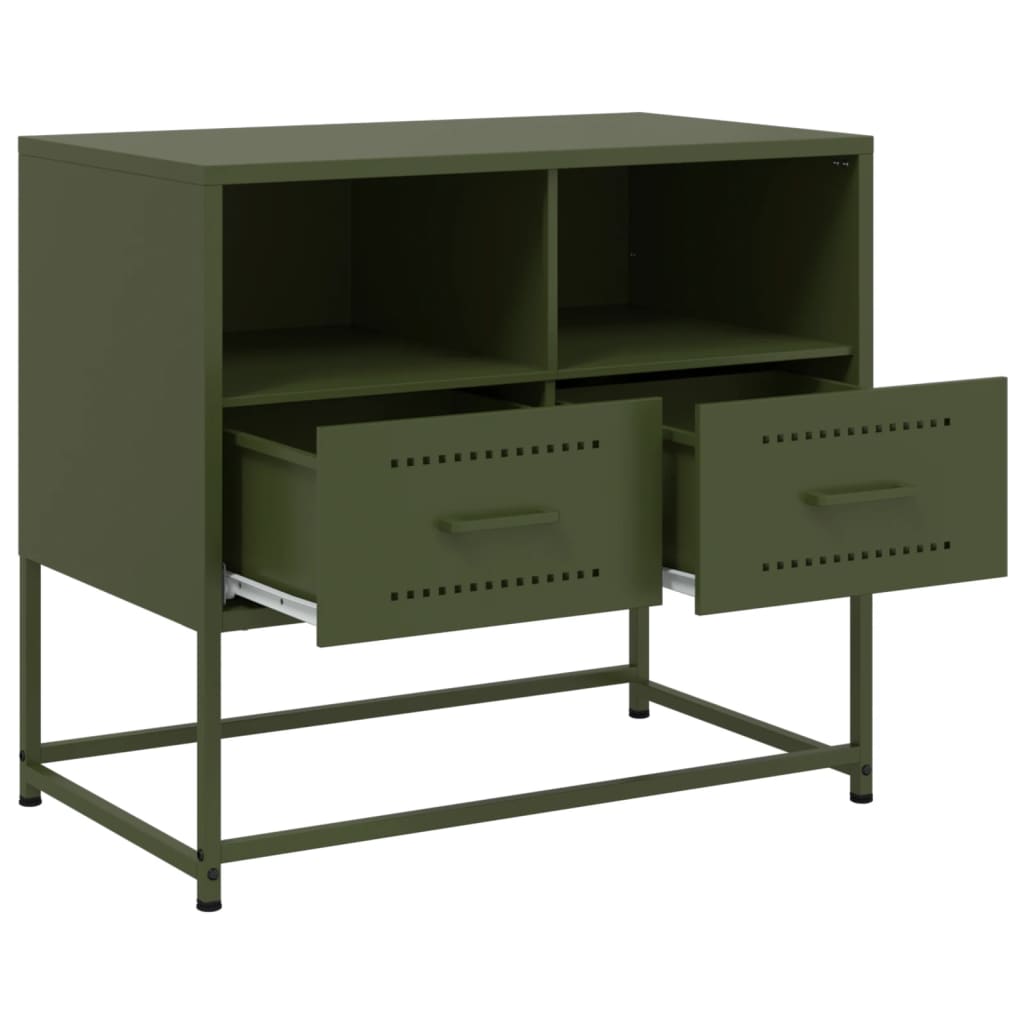 Mobile TV Verde Oliva 68x39x60,5 cm in Acciaio