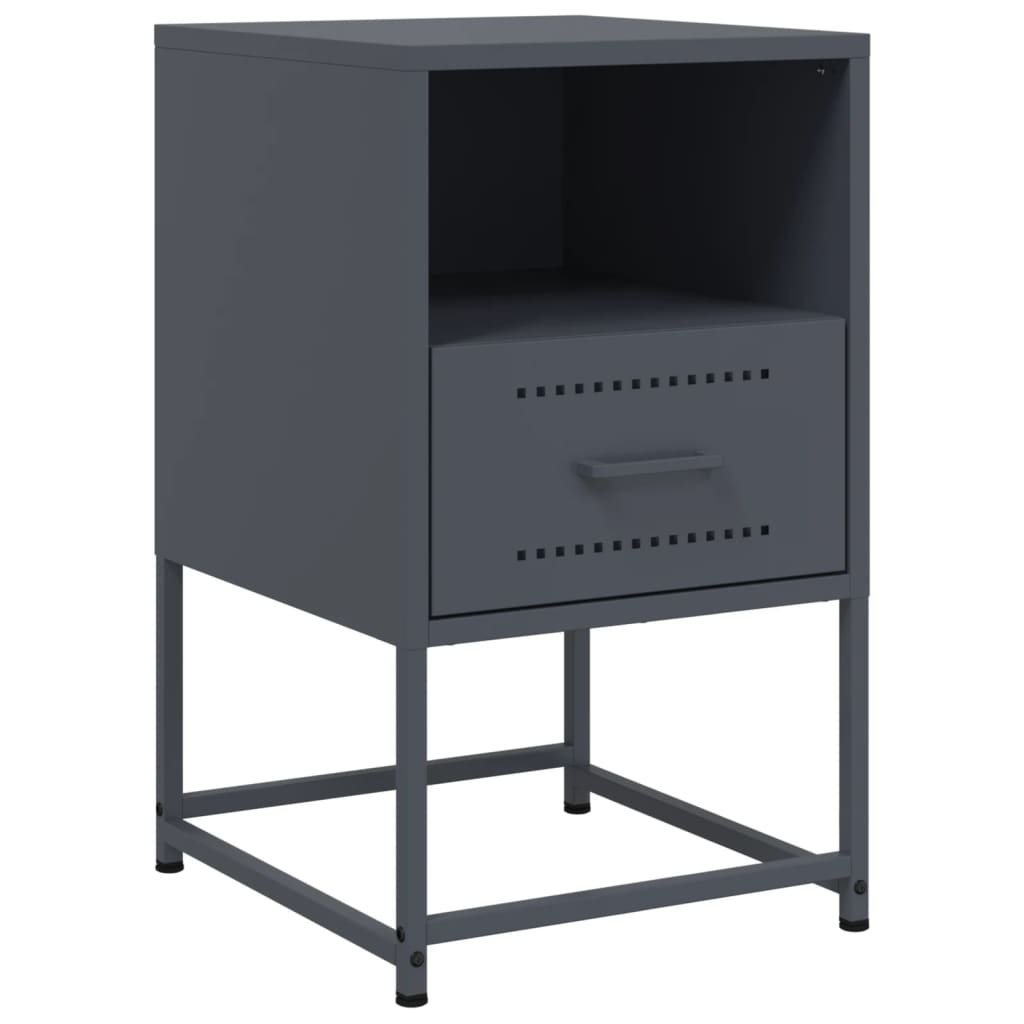 Comodino Antracite 36x39x60,5 cm in Acciaio