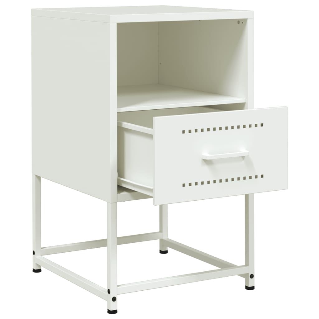 Comodino Bianco 36x39x60,5 cm in Acciaio