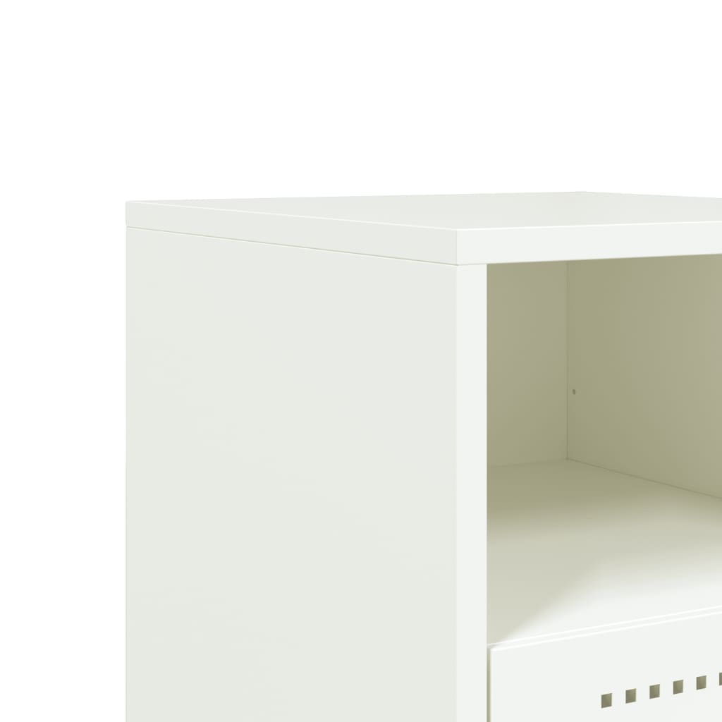Comodino Bianco 36x39x60,5 cm in Acciaio