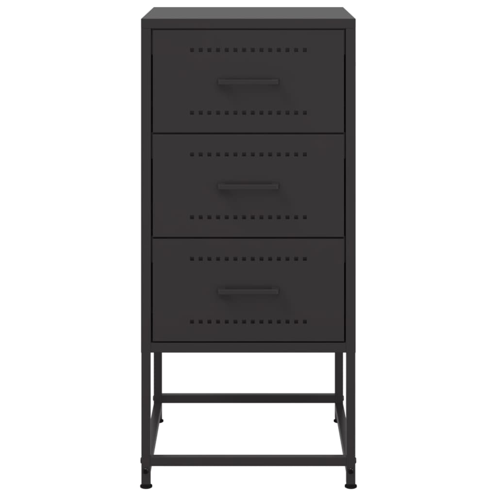Comodini 2 pz Neri 36x39x78 cm in Acciaio