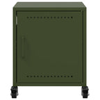 Comodino Verde Oliva 36x39x43,5 cm in Acciaio