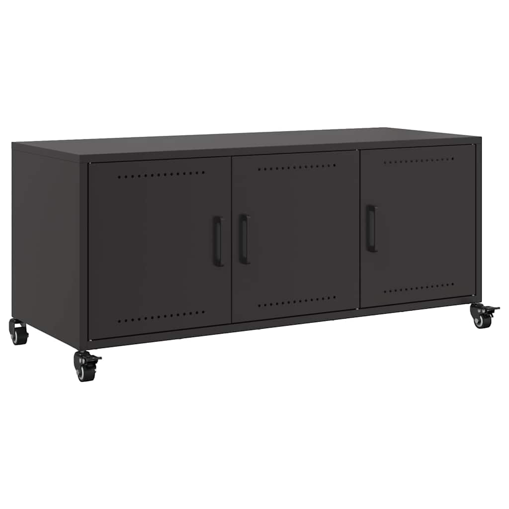 Mobile TV Nero 100,5x39x43,5 cm in Acciaio