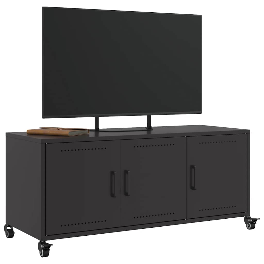 Mobile TV Nero 100,5x39x43,5 cm in Acciaio